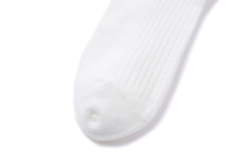 13DE MARZO Double-Layer Contrast Crew Socks White