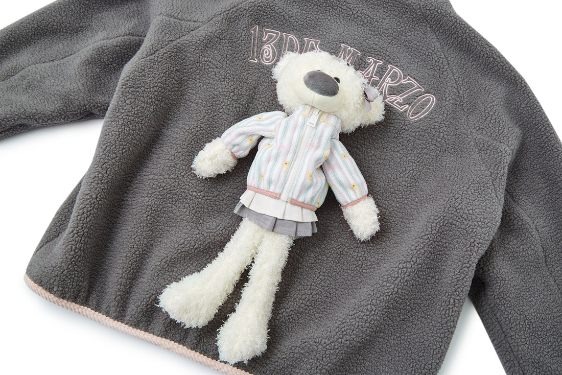 13DE MARZO Marzo Valley Fleece Print Jacket Grey