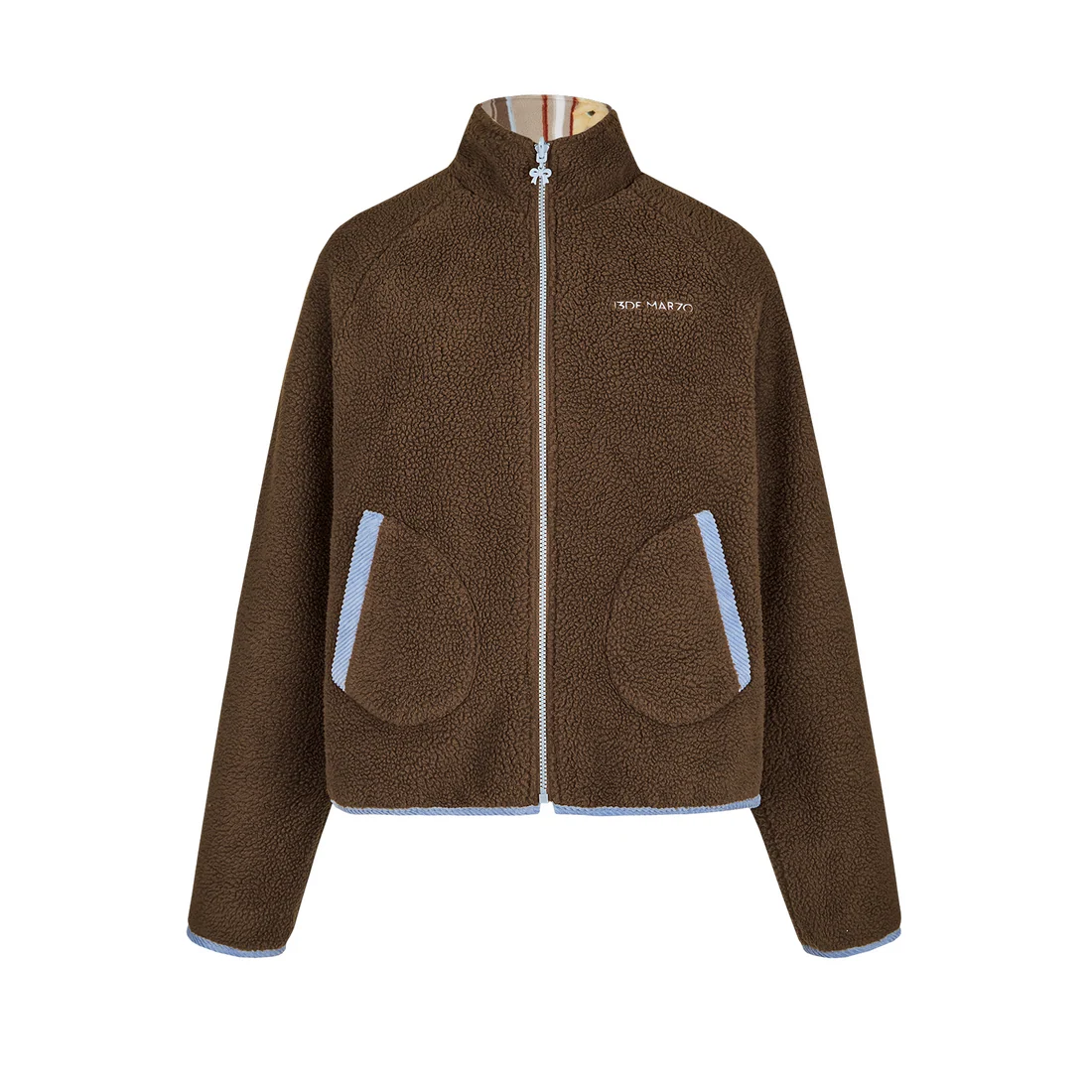 13DE MARZO Marzo Valley Fleece Print Jacket Brown