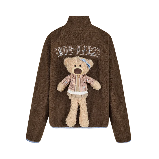 13DE MARZO Marzo Valley Fleece Print Jacket Brown