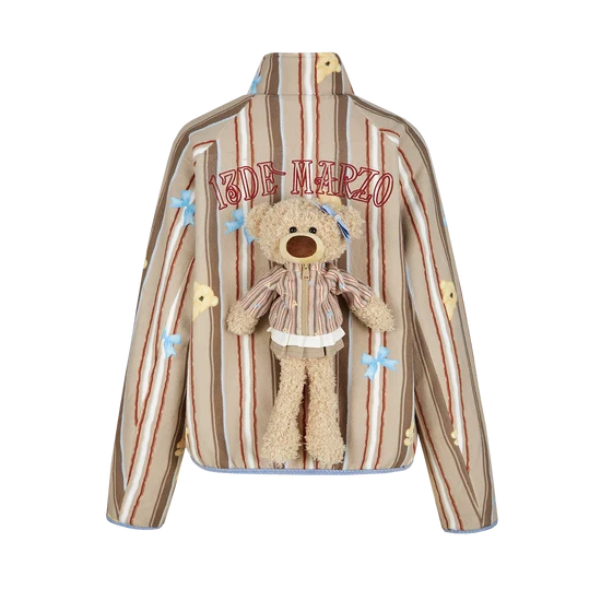 13DE MARZO Marzo Valley Fleece Print Jacket Brown