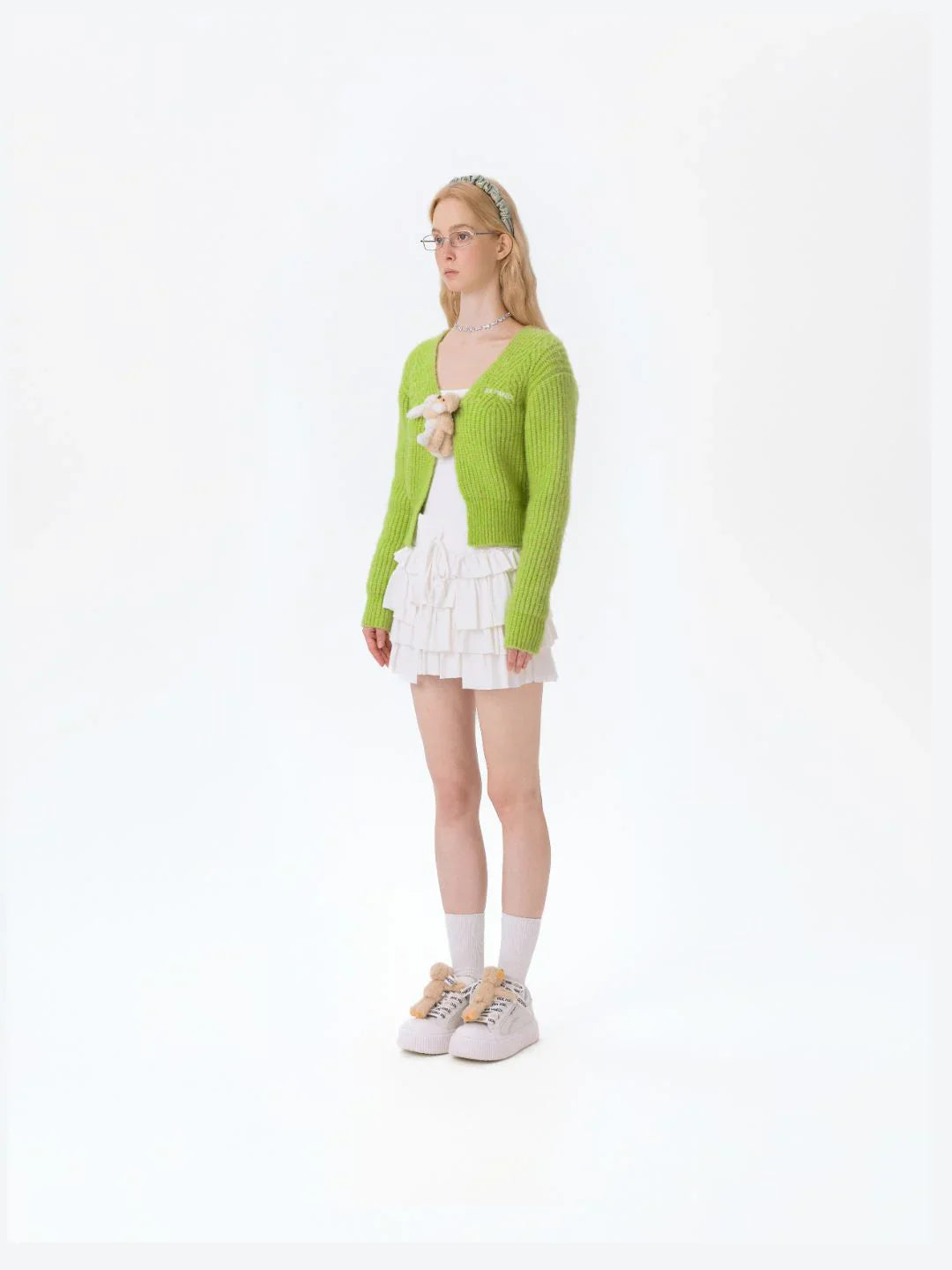 13DE MARZO Doozoo Cuddle Button Cardigan Green
