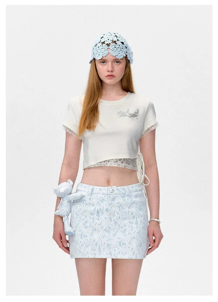 3DE MARZO Bear Lacy Tight Short Top