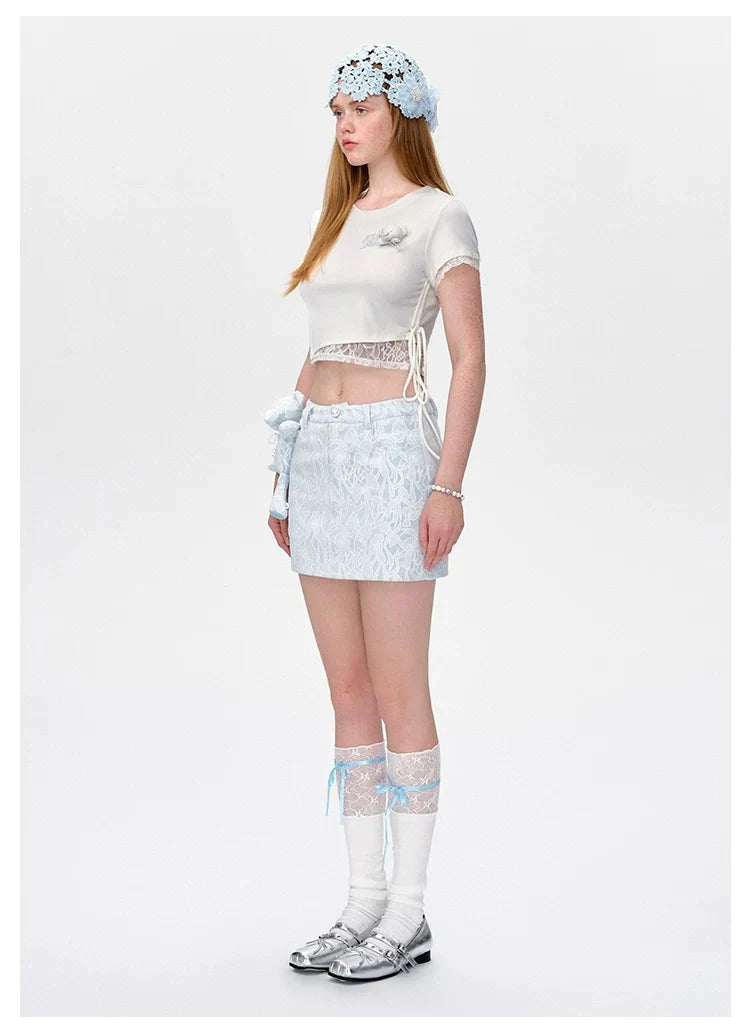 3DE MARZO Bear Lacy Tight Short Top