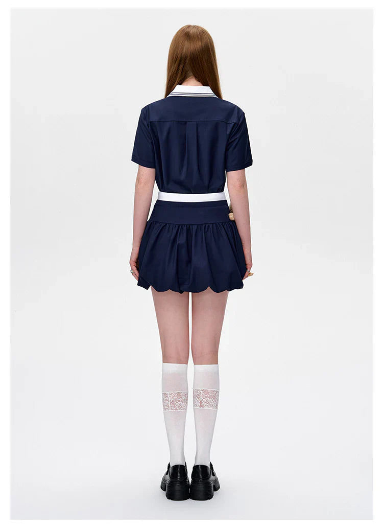 13DE MARZO Bear Sailor Bud Skirt NAVY BLUE