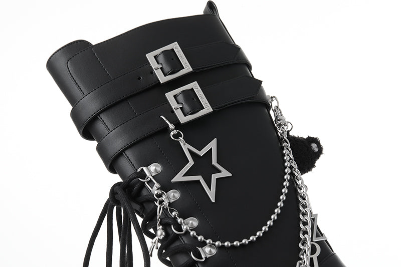 13DE MARZO Bear Lock Chain Boots