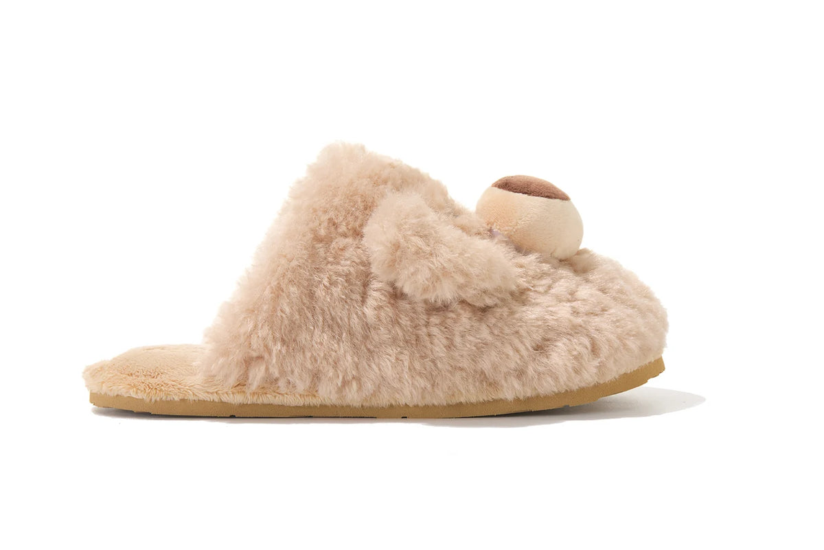 13DE MARZO Indoor Plush Slippers Khaki