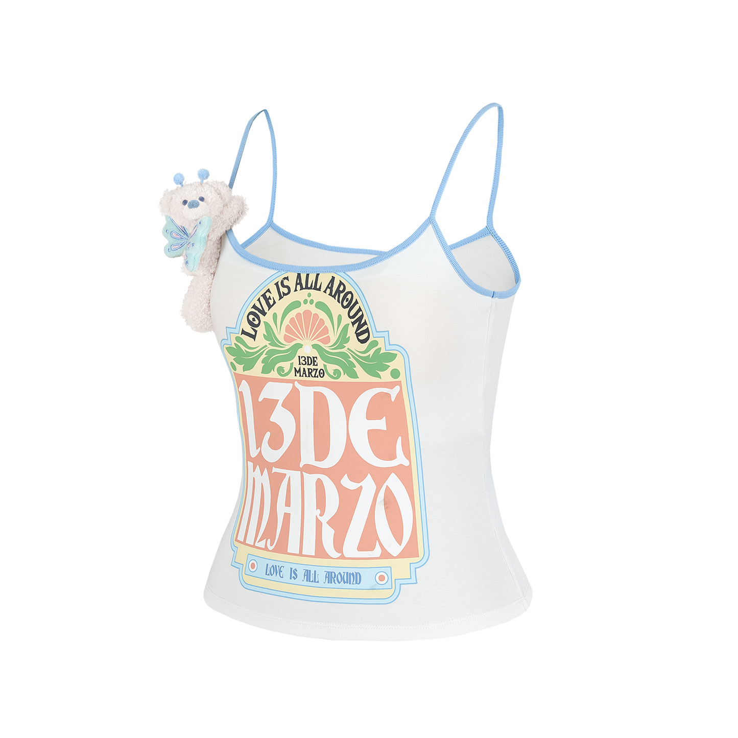 13DE MARZO Butterfly Bear Print Camisole