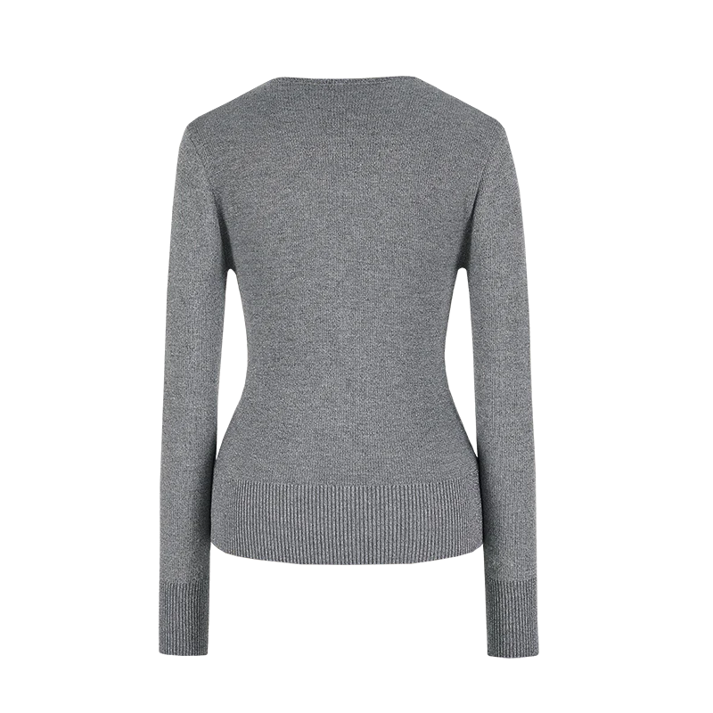 13DE MARZO Sparkle Pearl Chain Cardigan Dark Grey