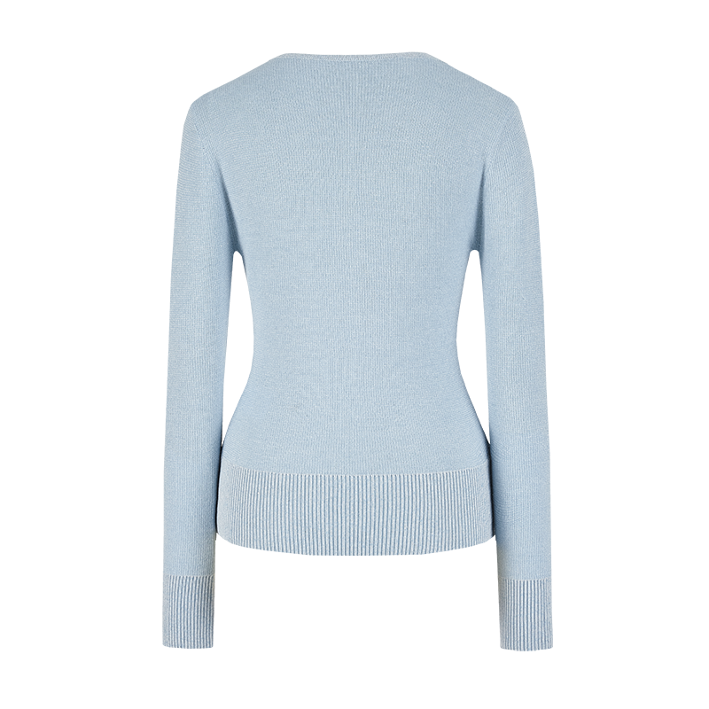 13DE MARZO Sparkle Pearl Chain  Cardigan Blue