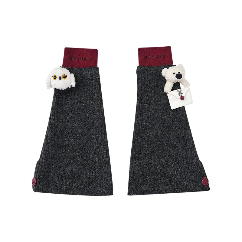 Harry Potter × 13DE MARZO Hedwig Hogwarts Bear Leg Warmer - Grey