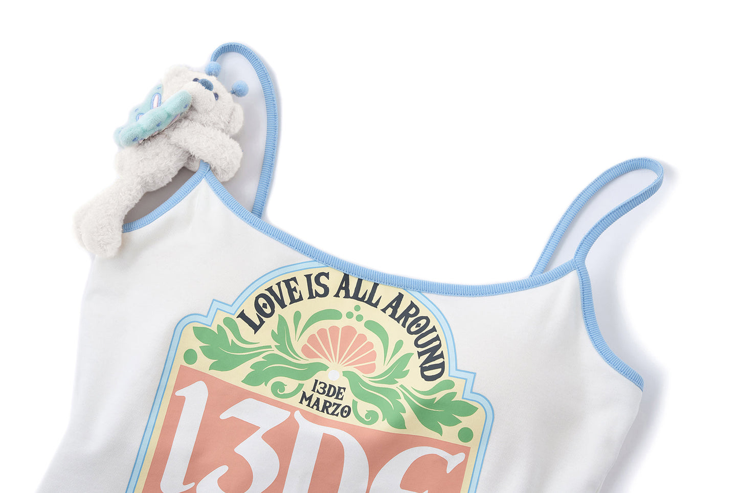 13DE MARZO Butterfly Bear Print Camisole
