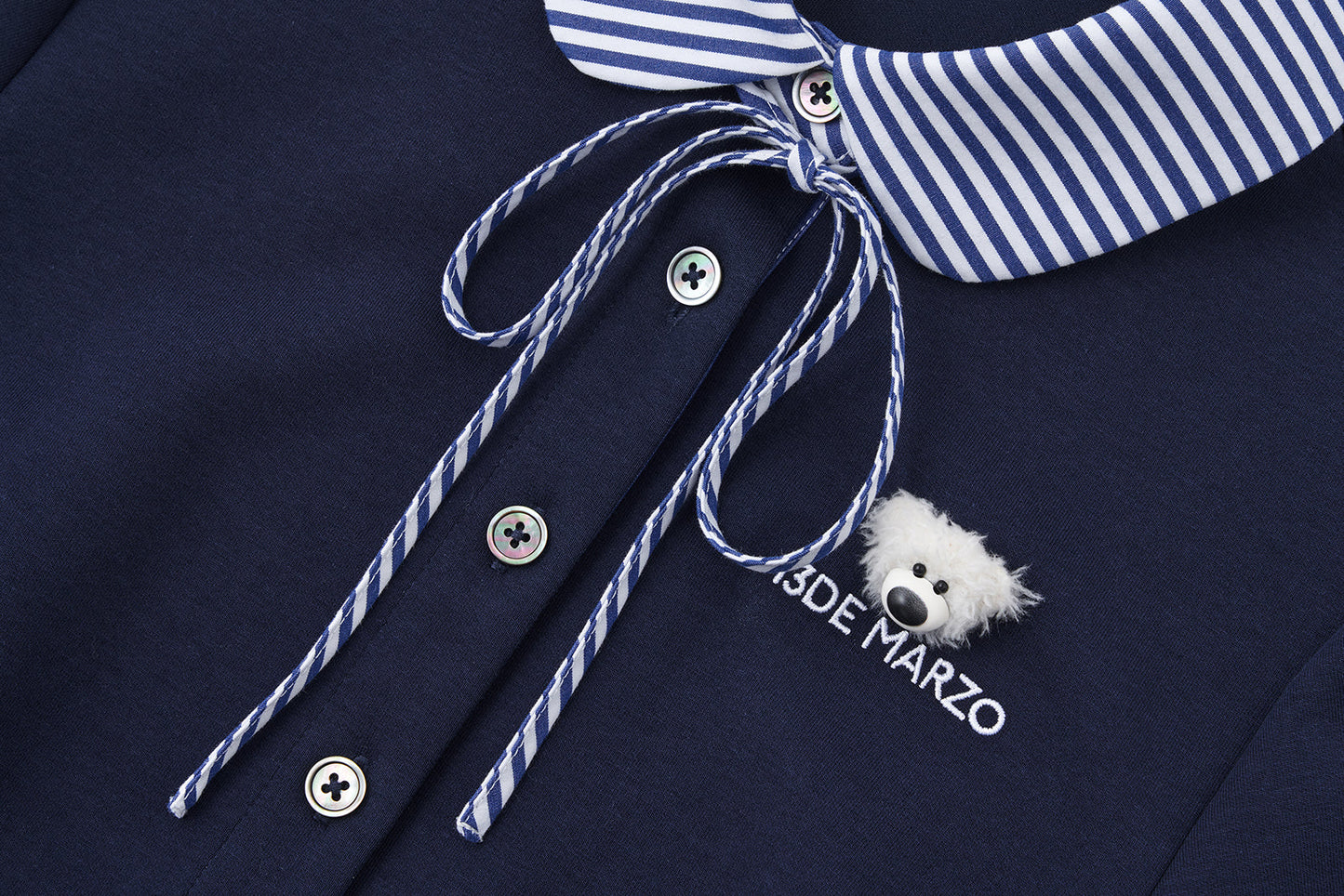13DE MARZO Lines Bear Tight Shirt Nazy Blue