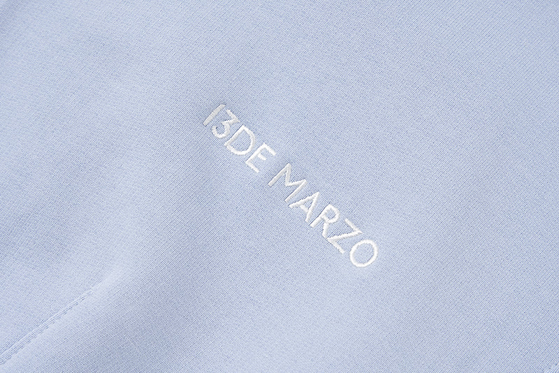 13DE MARZO Tapered Waist Bear Zip Hoodie Blue