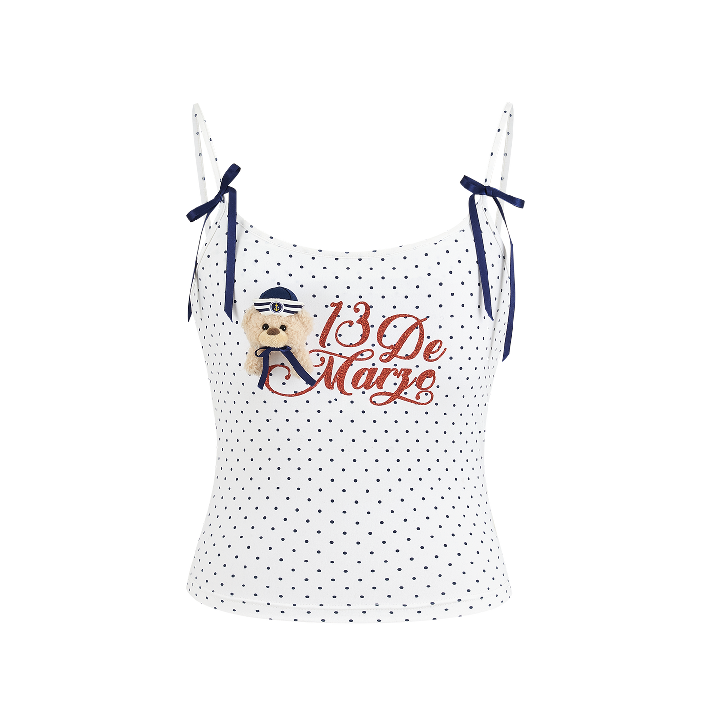13DE MARZO Sailor Bear Polka Dot Camisole
