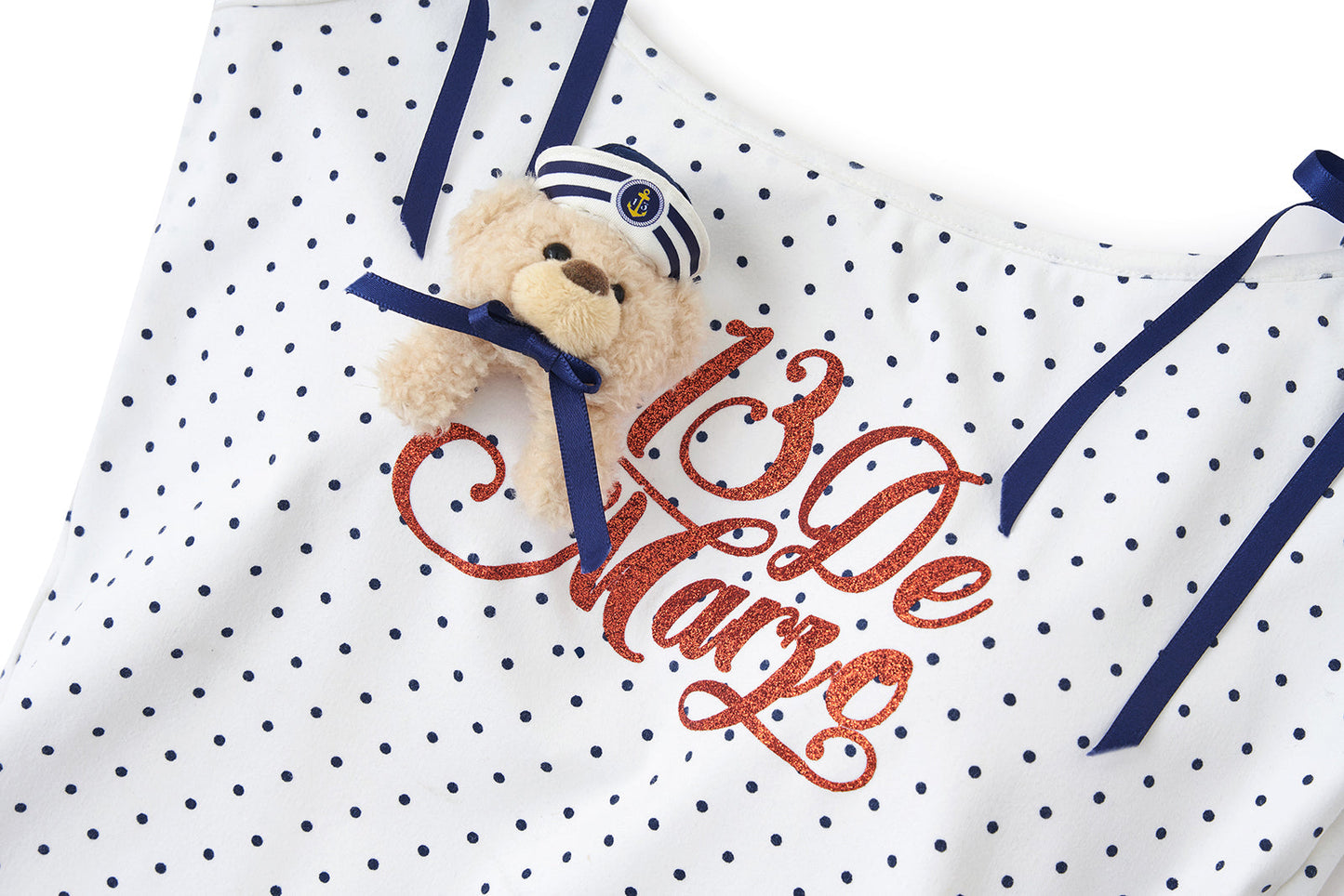 13DE MARZO Sailor Bear Polka Dot Camisole