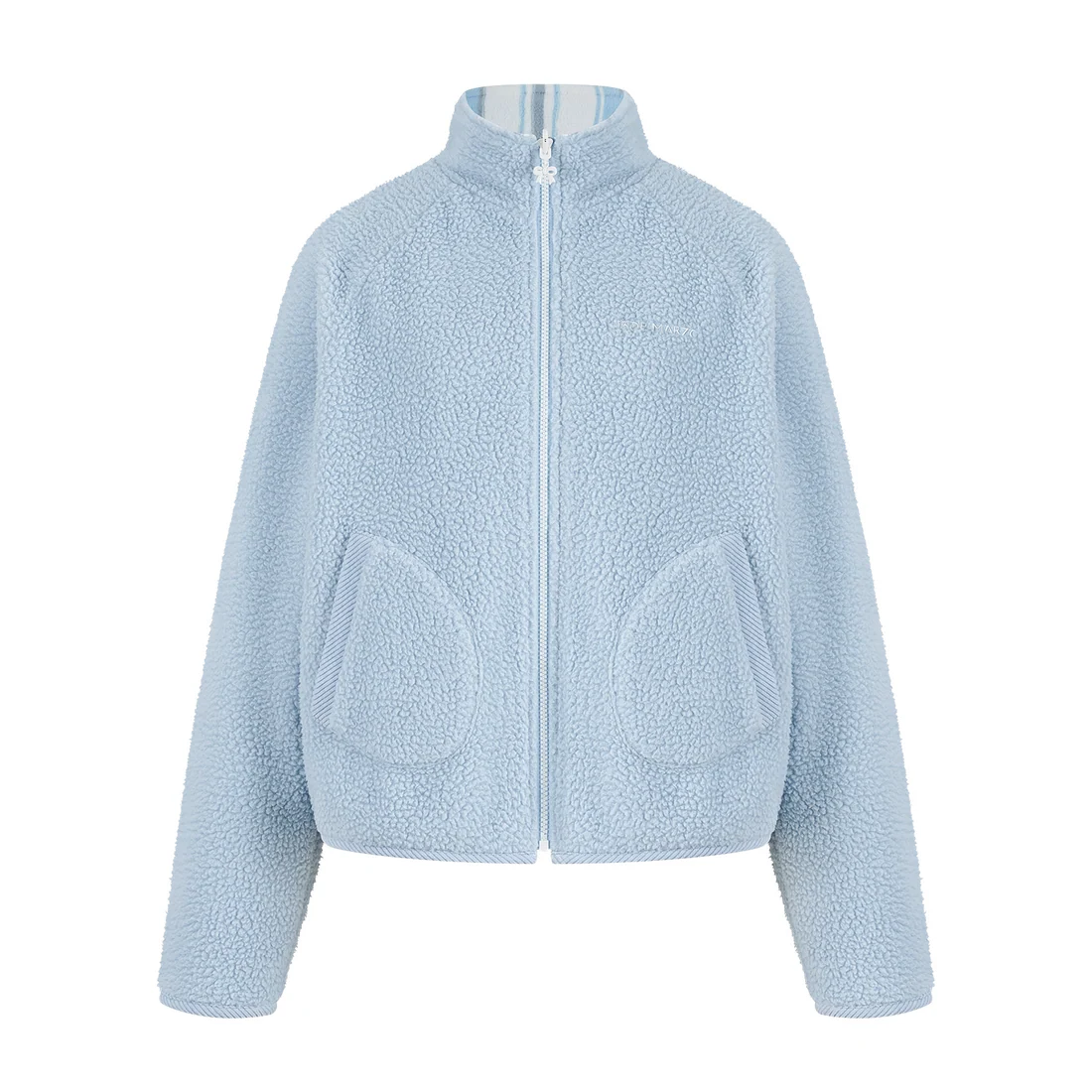 13DE MARZO Marzo Valley Fleece Print Jacket Blue