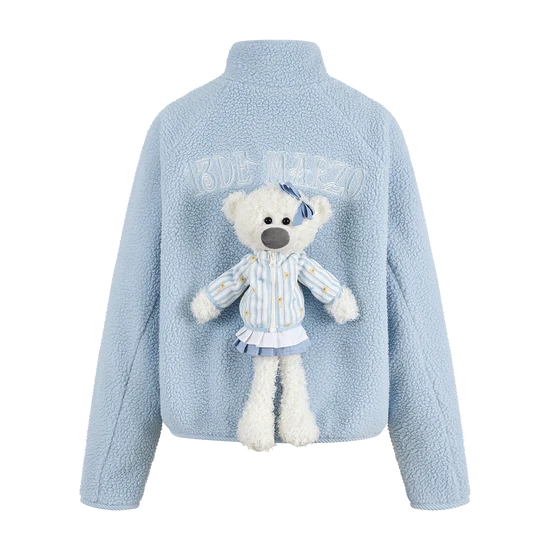 13DE MARZO Marzo Valley Fleece Print Jacket Blue