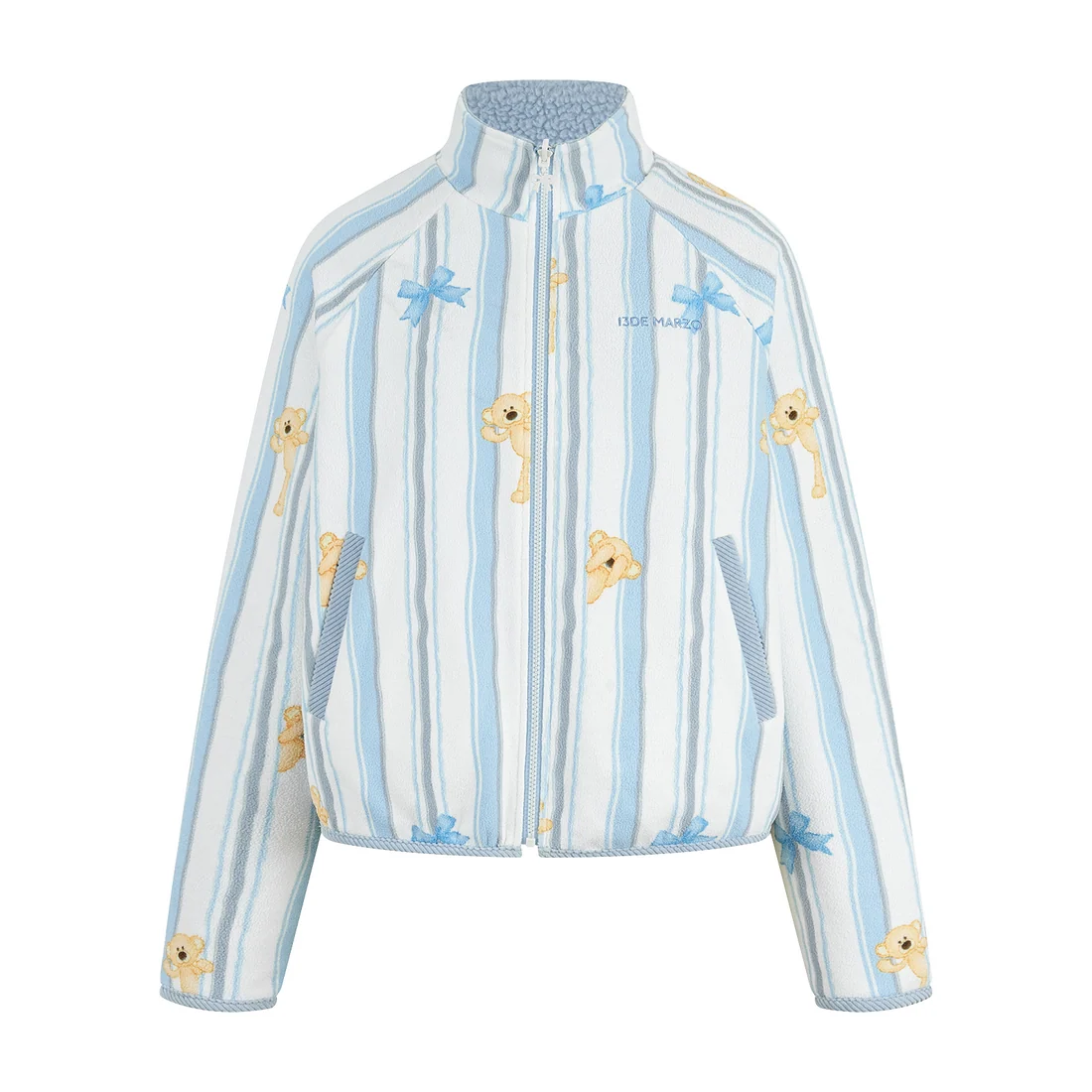 13DE MARZO Marzo Valley Fleece Print Jacket Blue