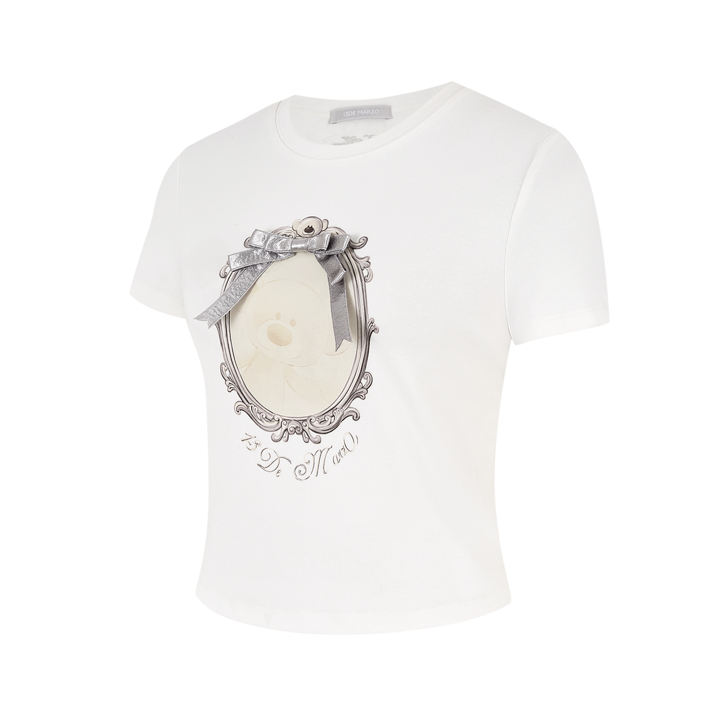 13DE MARZO Bear Magic Mirror Top White