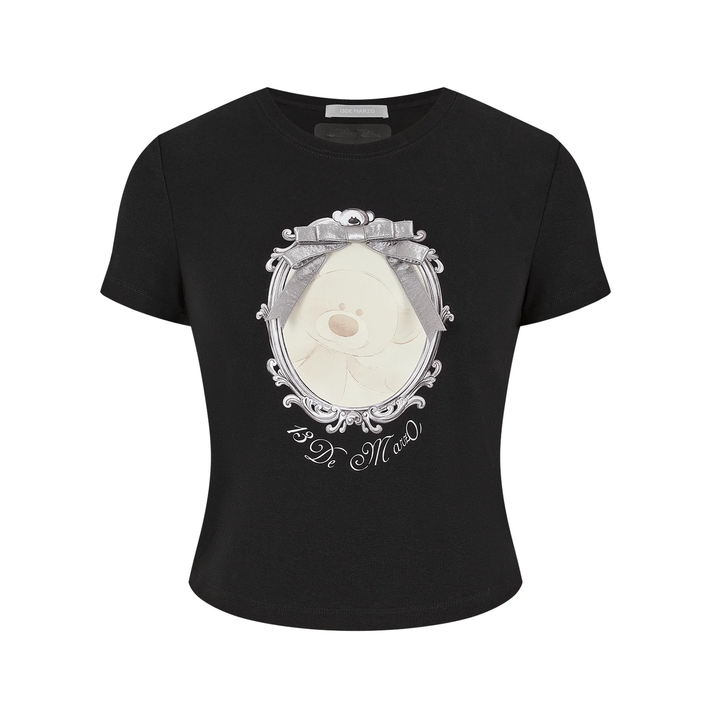 13DE MARZO Bear Magic Mirror Top Black