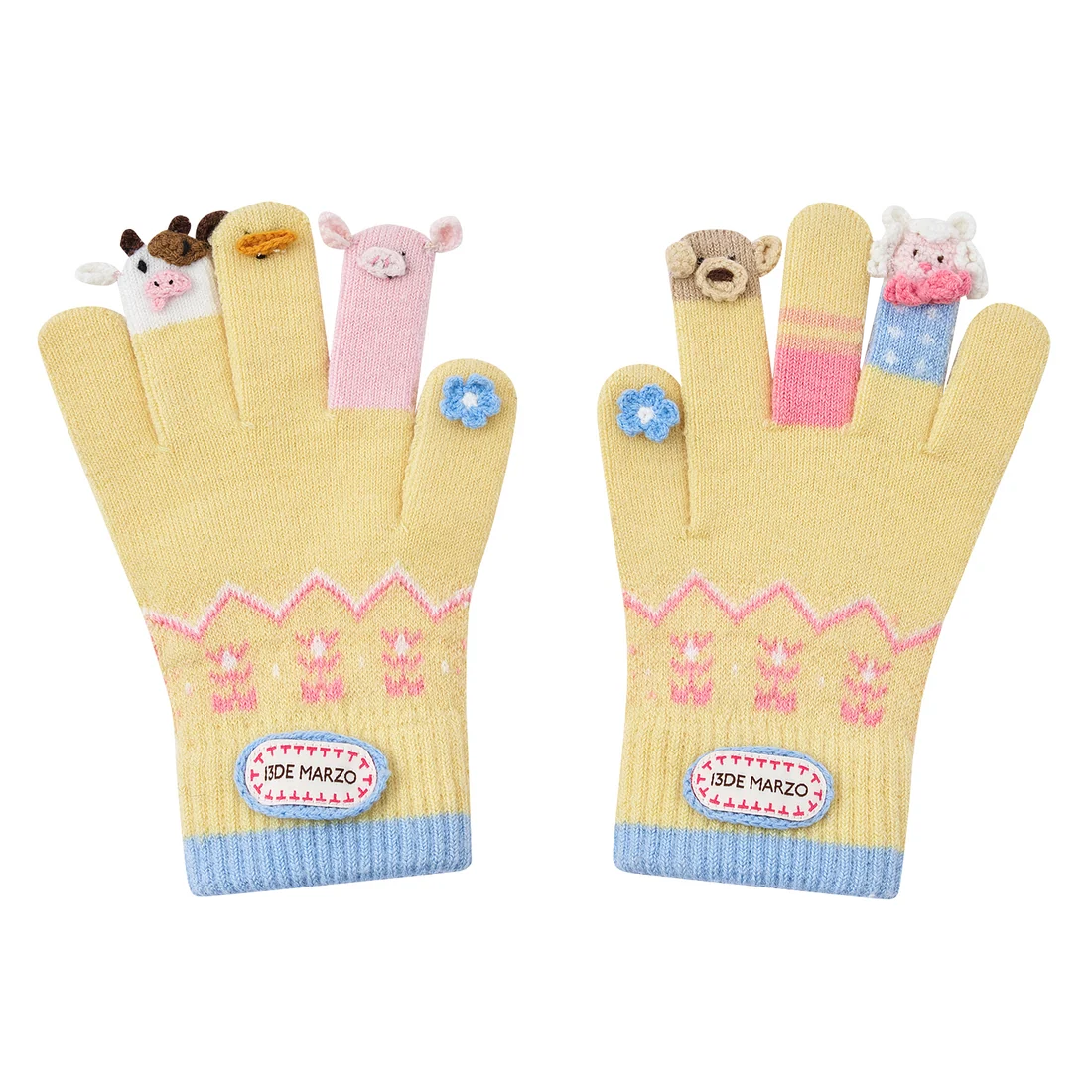 13DE MARZO Marzo Valley Plush Gloves Yellow