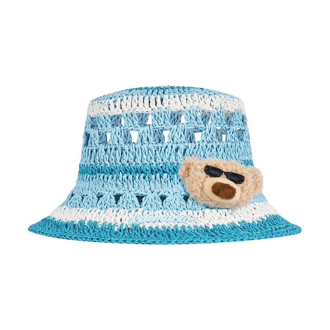 13DE MARZO Crochet Bucket Hat Blue