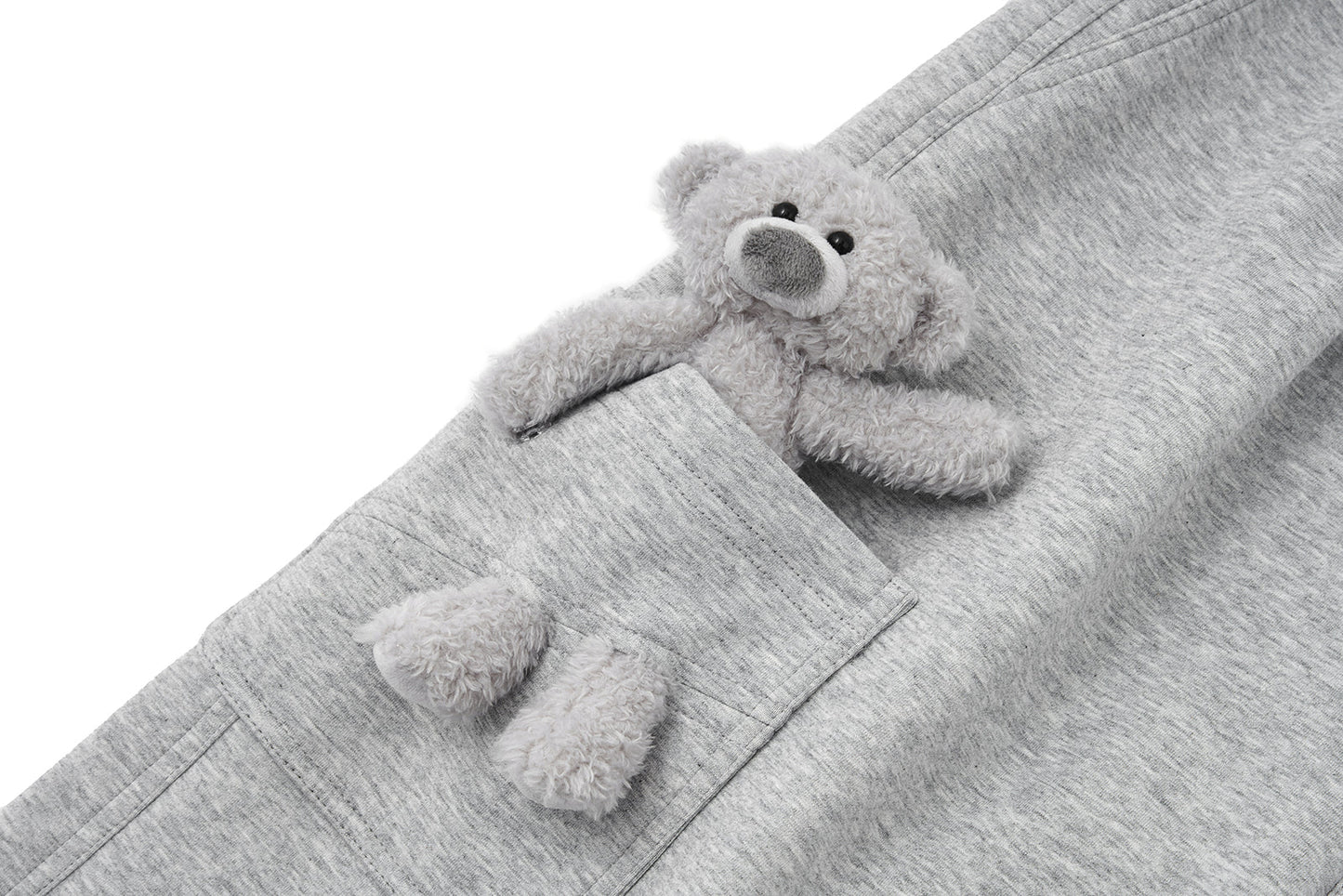 13DE MARZO Pocket Bear Wide-leg Sweatpants Grey