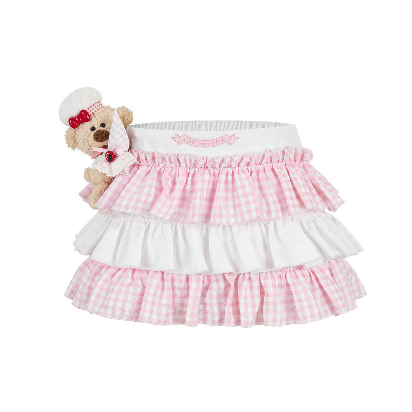 13DE MARZO BabyBear Strawberry Cake Layered Skirt