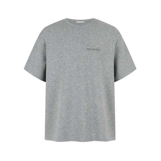 13DE MARZO Shimmer Logo Print Bear T-shirt Grey