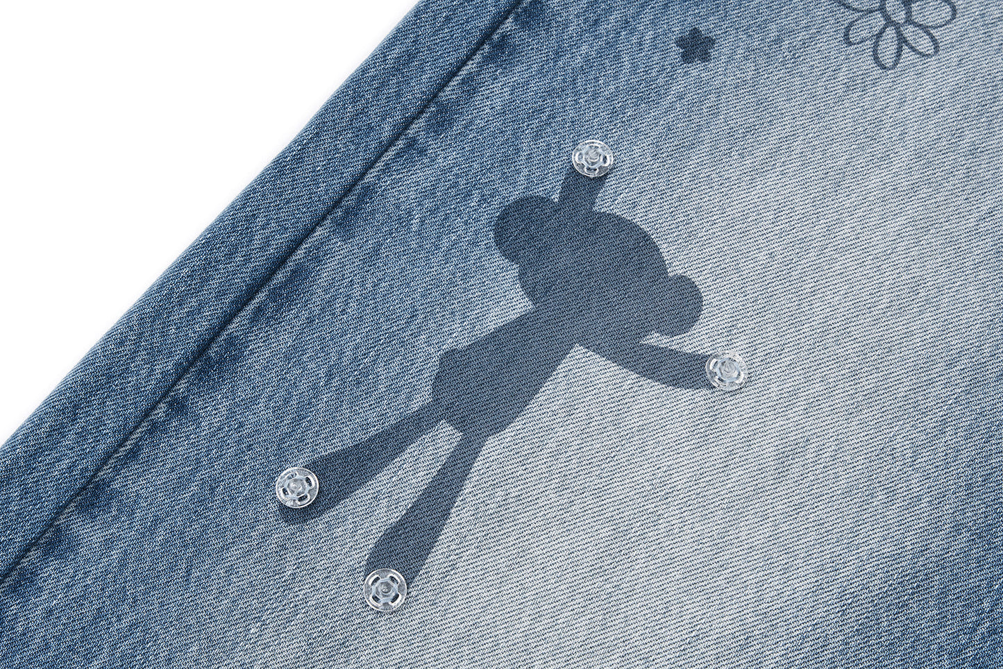 13DE MARZO Doozoo Bear Sketch Print Jeans Blue