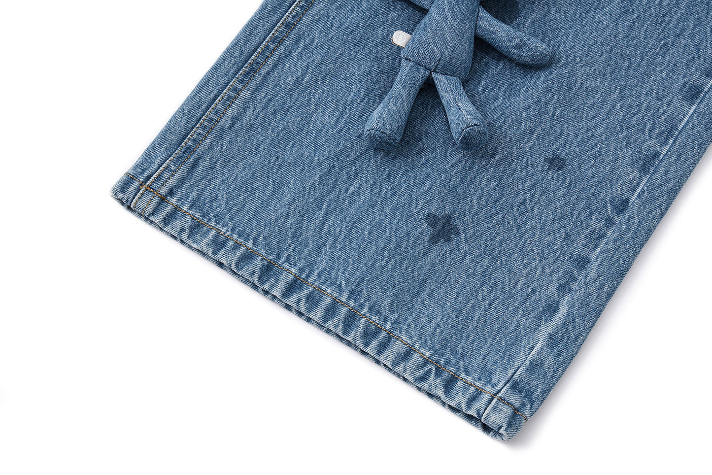 13DE MARZO Doozoo Bear Sketch Print Jeans Blue