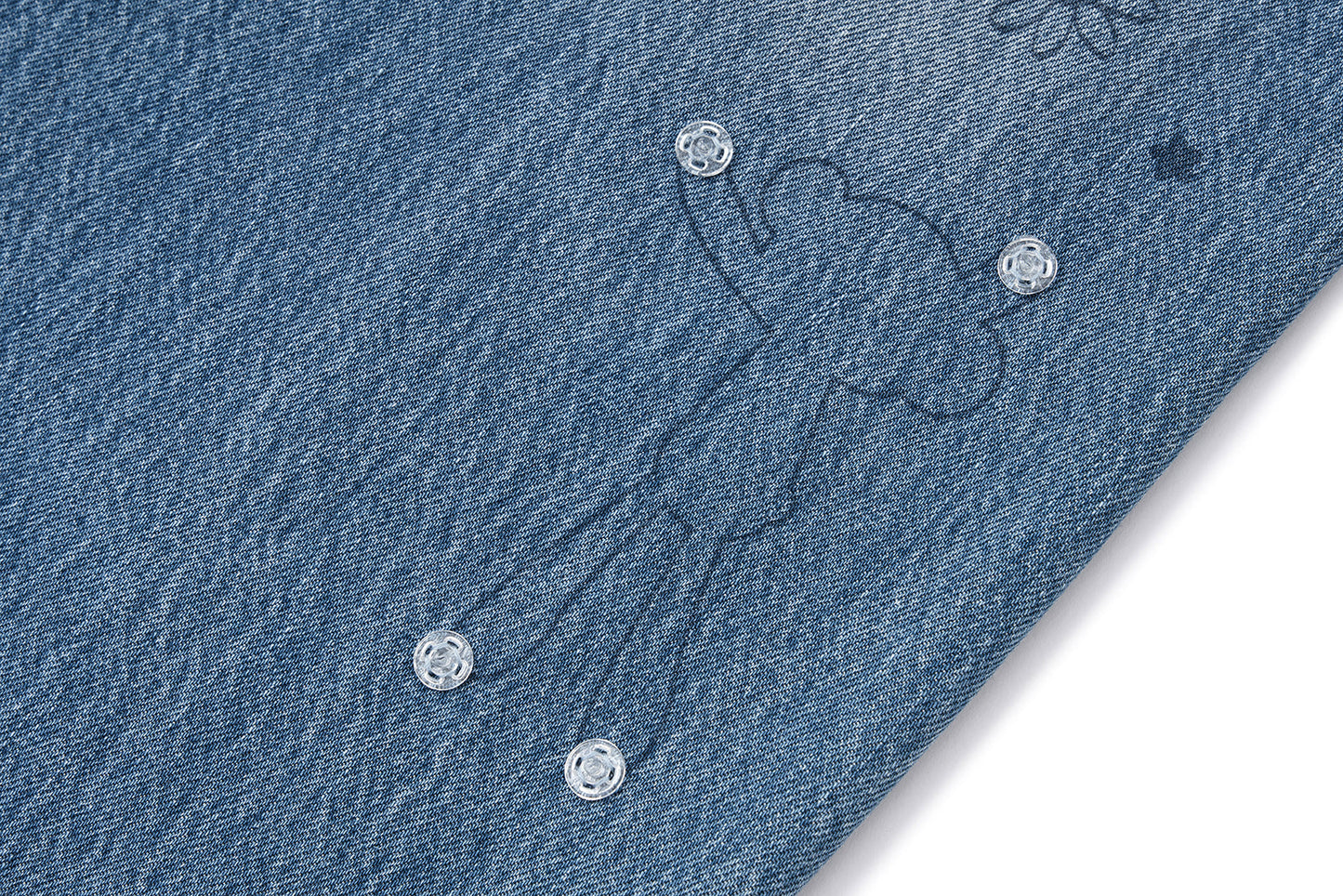13DE MARZO Doozoo Bear Sketch Print Jeans Blue