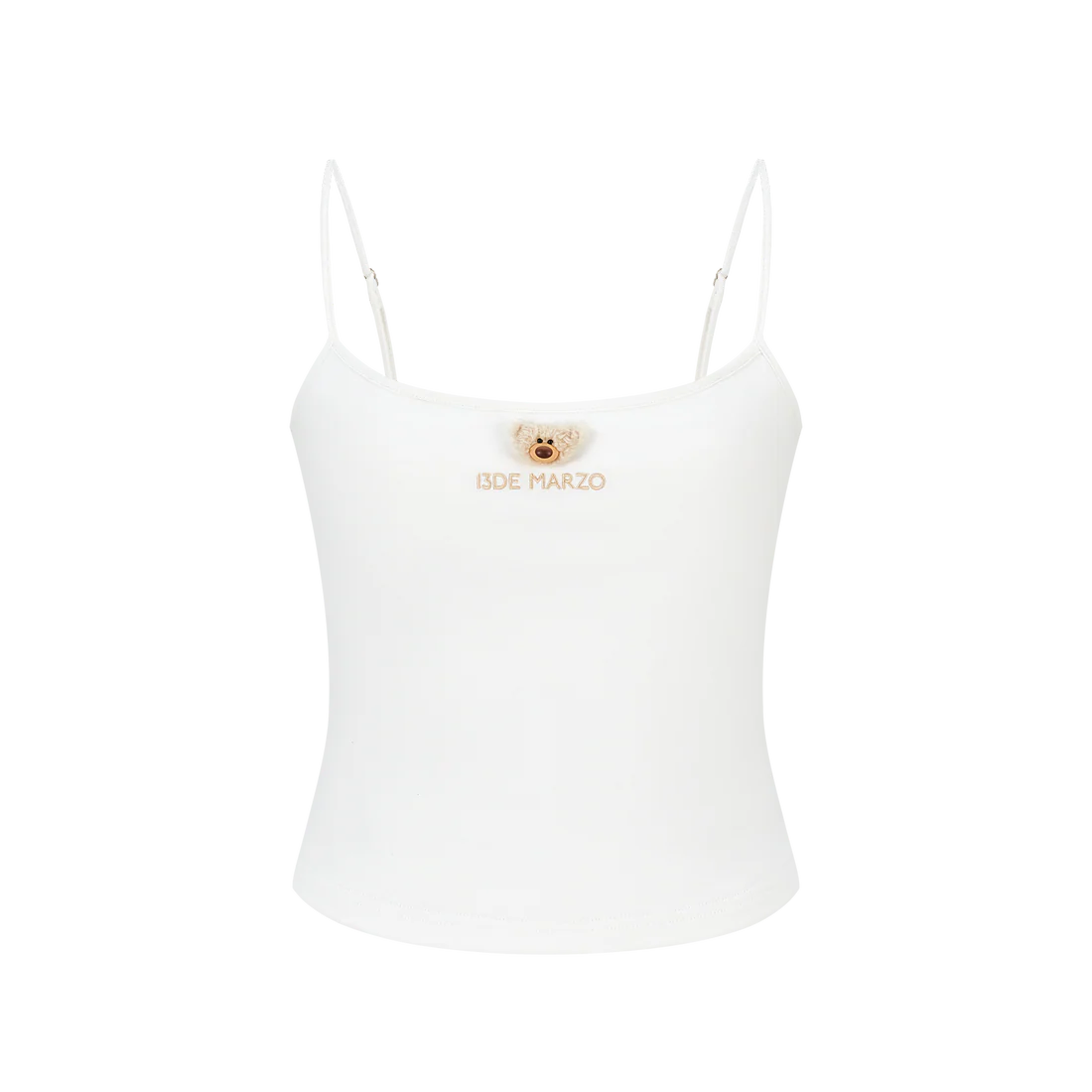 13DE MARZO Mini Bear Print Vest White