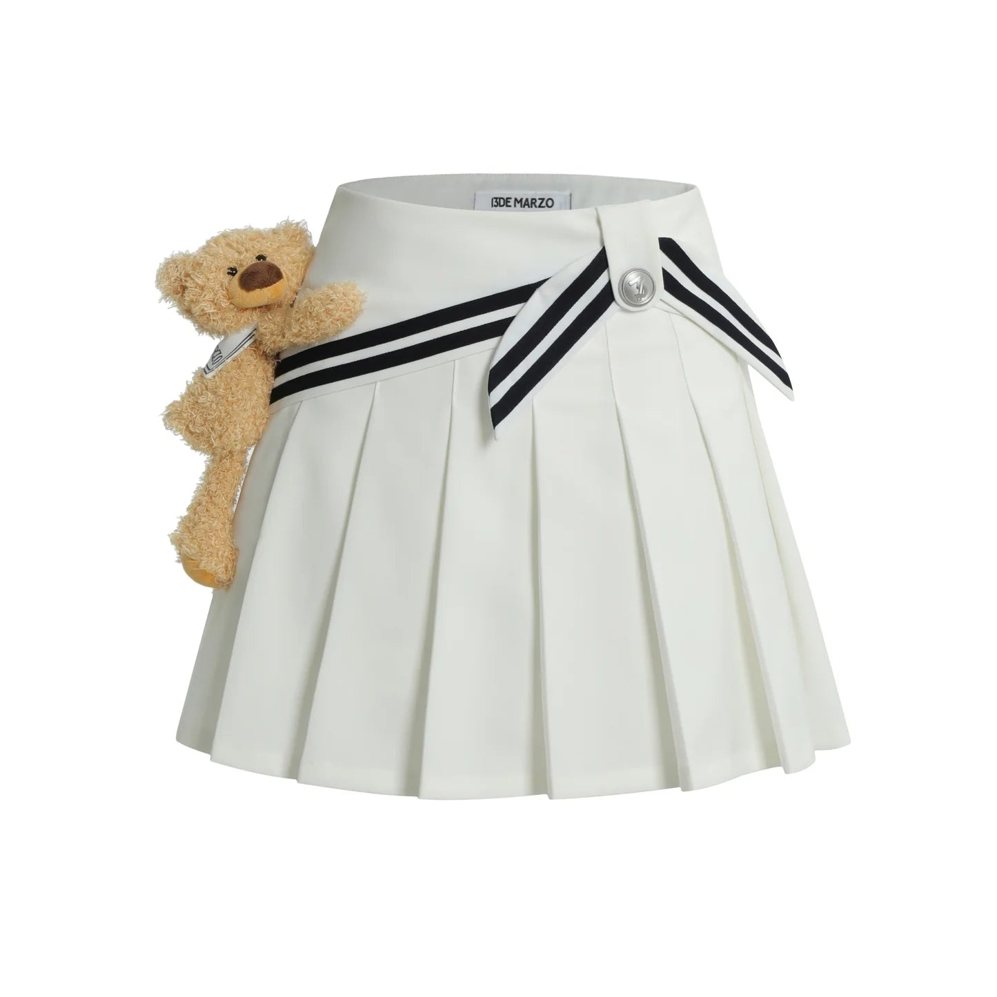 13DE MARZO Bear Sailor Dress White