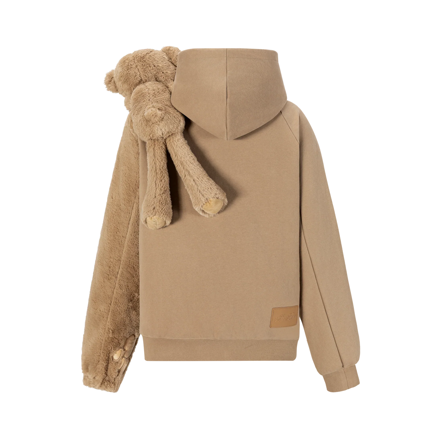 13DE MARZO BEAR GIANT SLEEVE HOODIE BROWN