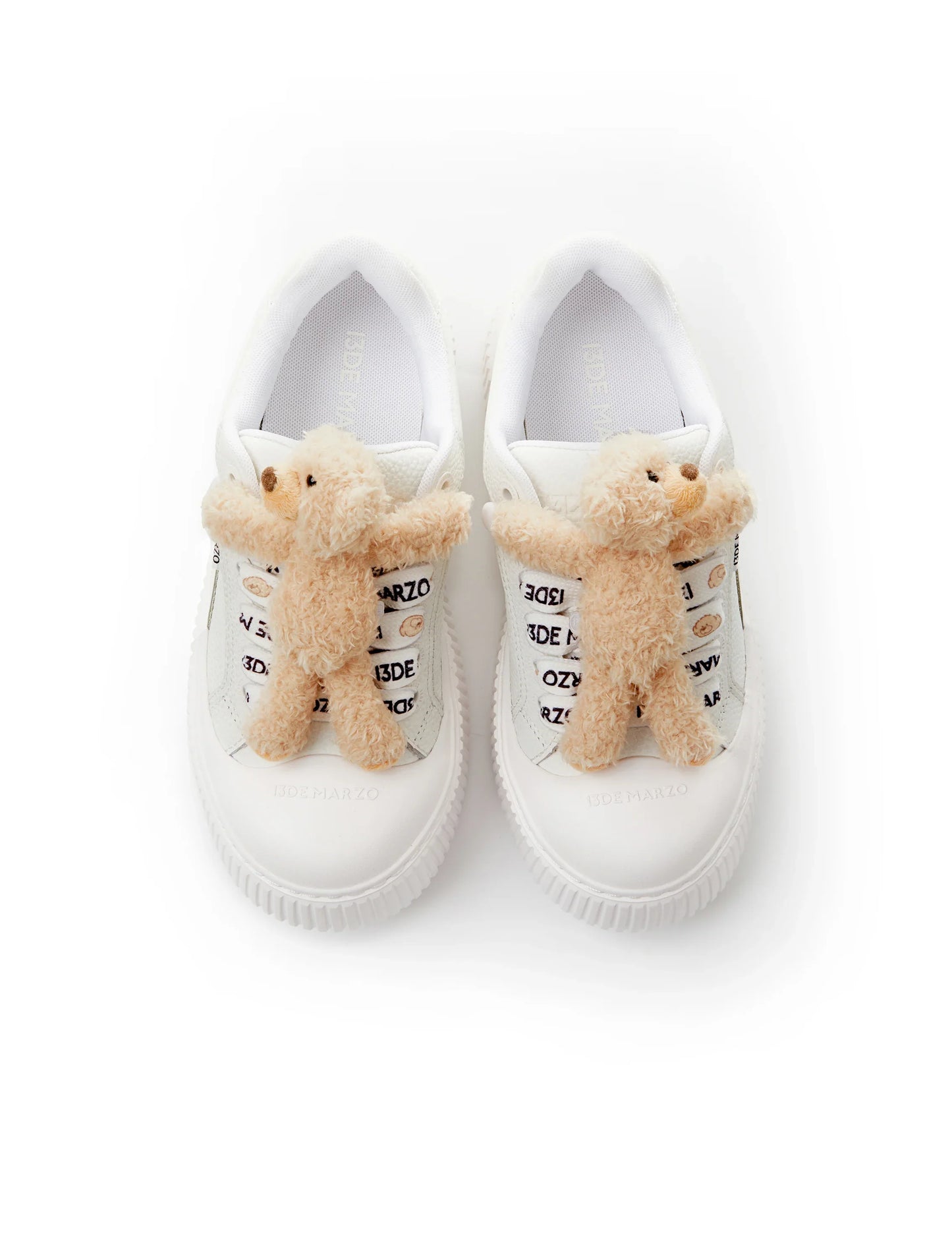13DE MARZO BEAR LOGO LACE PLATFORM SHOES