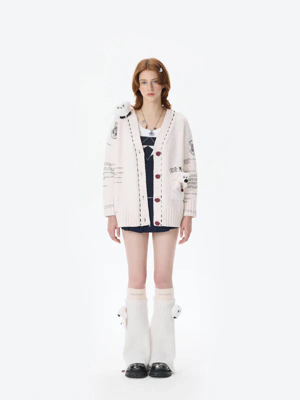 Harry Potter × 13DE MARZO Hedwig Hogwarts Offer Cardigan