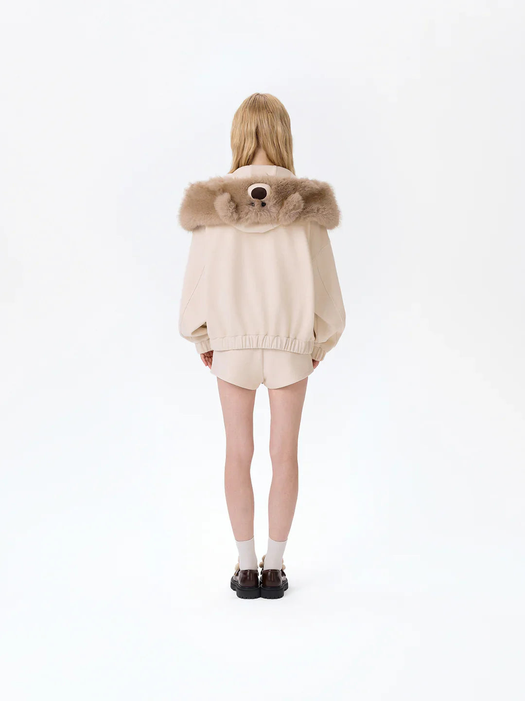 13DE MARZO Doozoo Zipper Hoodie Beige