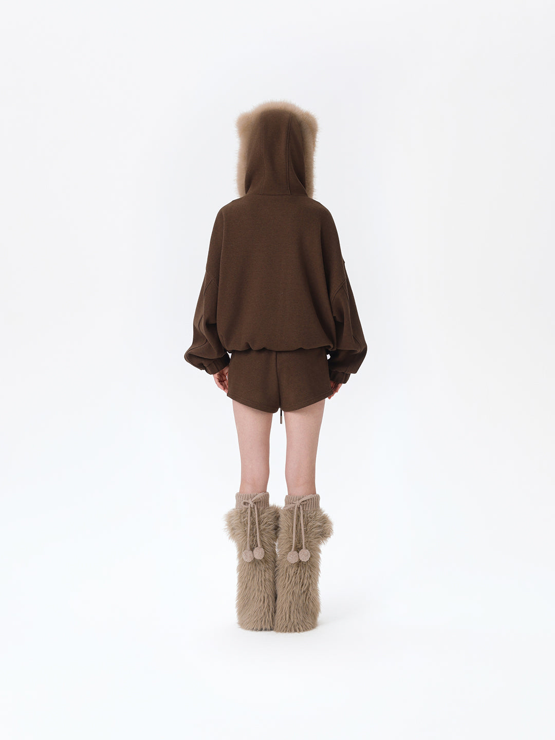 13DE MARZO Doozoo Zipper Hoodie Brown