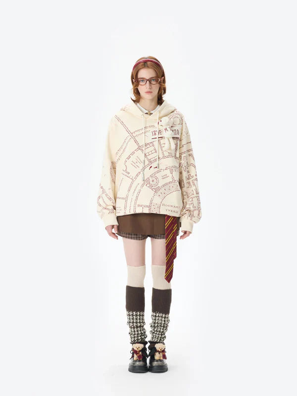 Harry Potter × 13DE MARZO The Marauder's Map Hoodie