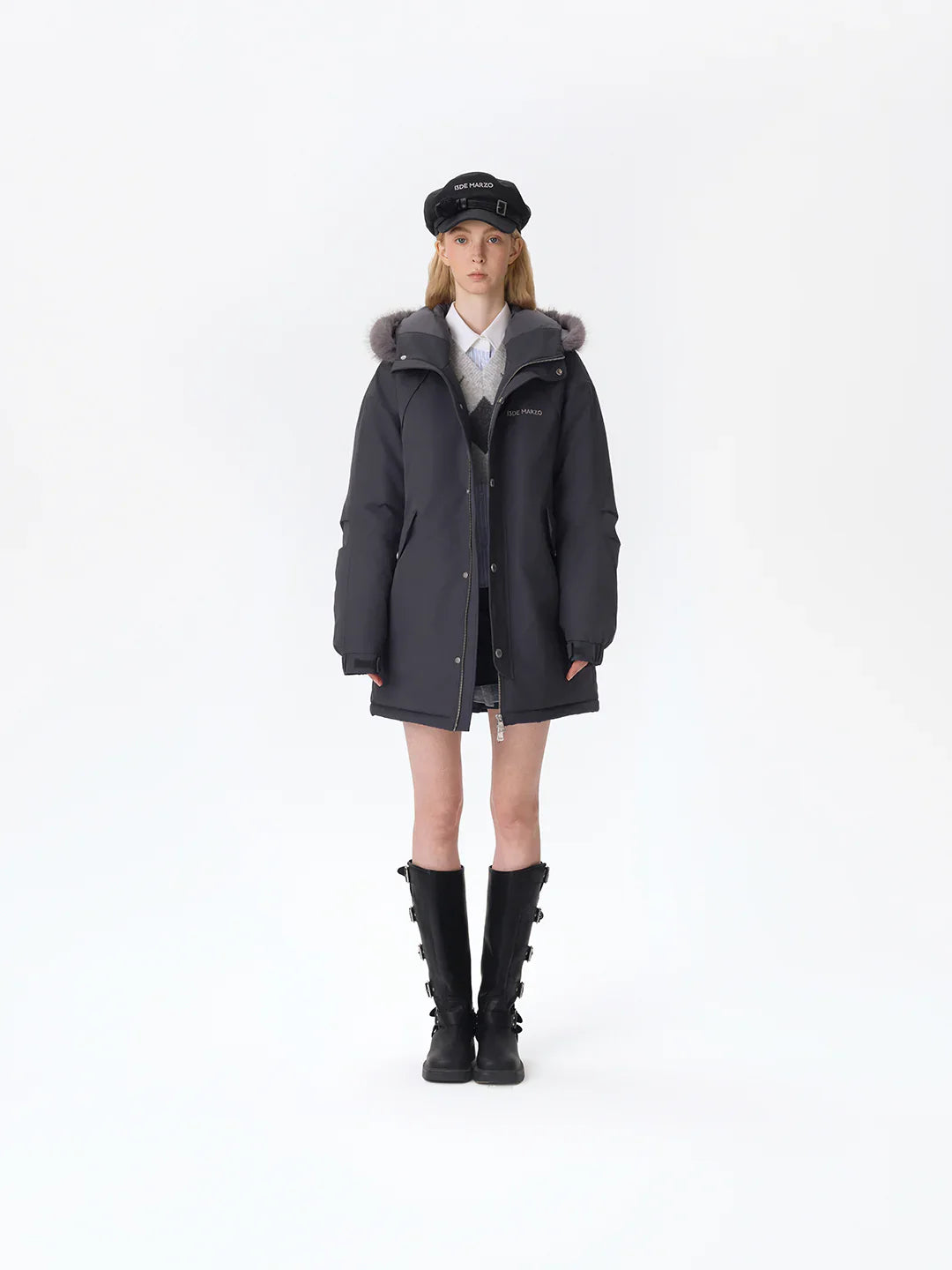 13DE MARZO Doozoo Parka Down Jacket Grey