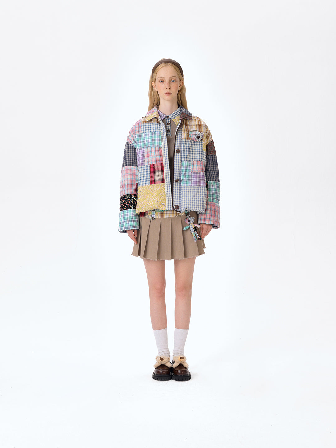 13DE MAROZ Plaid Patch Down Jacket