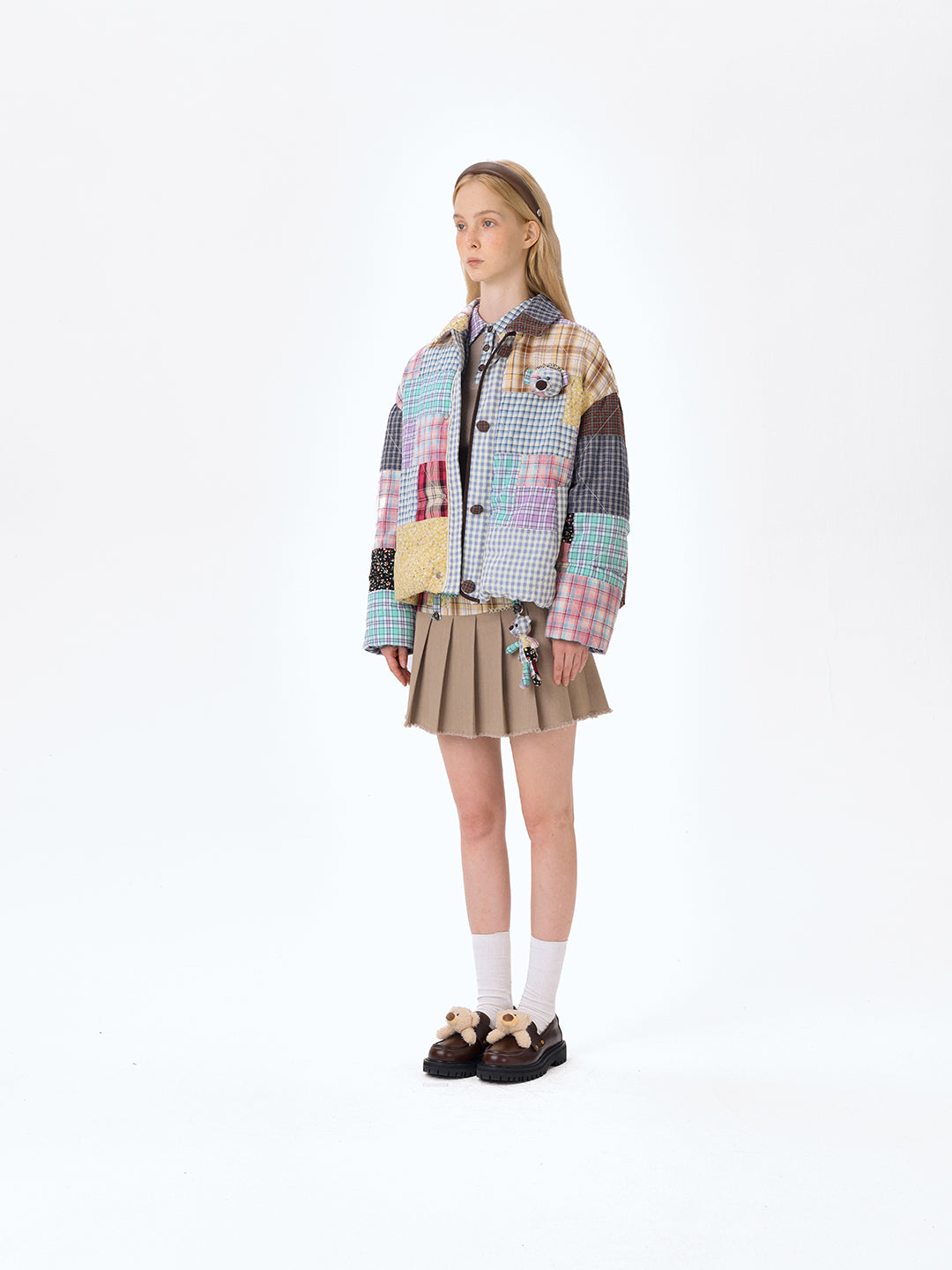 13DE MAROZ Plaid Patch Down Jacket