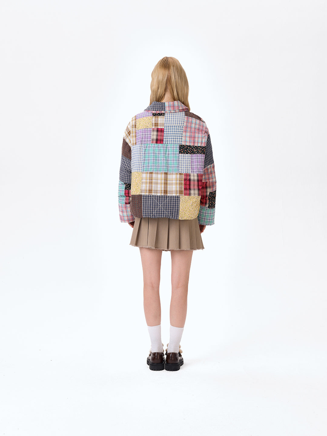 13DE MAROZ Plaid Patch Down Jacket