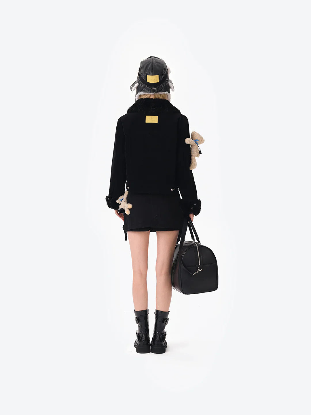 13DE MARZO Bear Corduroy Detachable Jacket Black