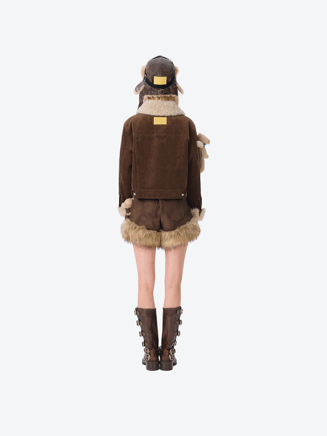 13DE MARZO Pilot Bear Vintage Hat Brown