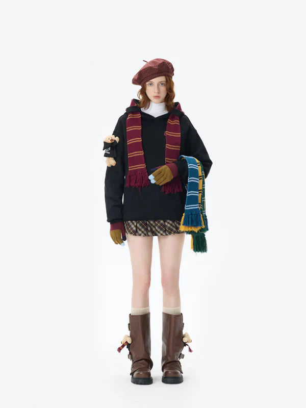 Harry Potter × 13DE MARZO Hogwarts Four Houses Bear Scarf Sweater