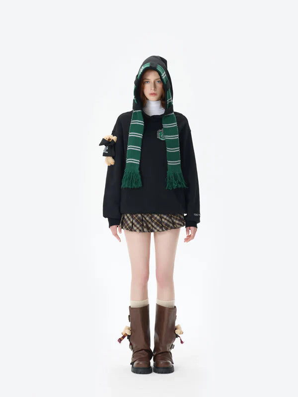 Harry Potter × 13DE MARZO Hogwarts Four Houses Bear Scarf Sweater