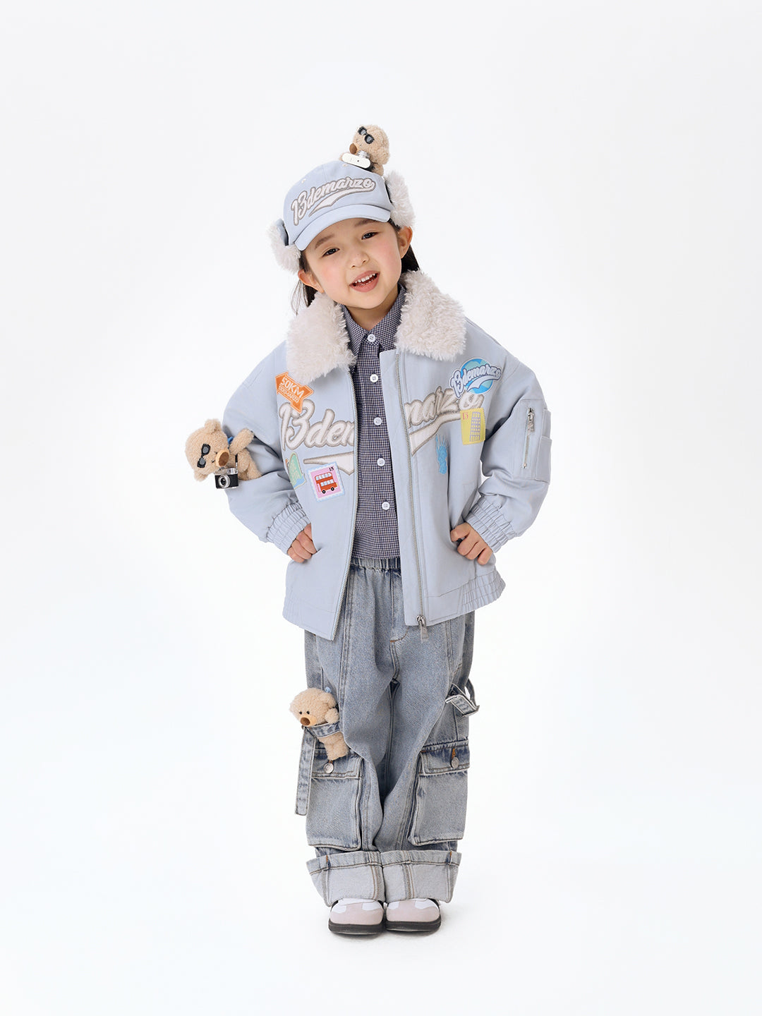 13DE MARZO BabyBear Travel Badge Jacket Blue